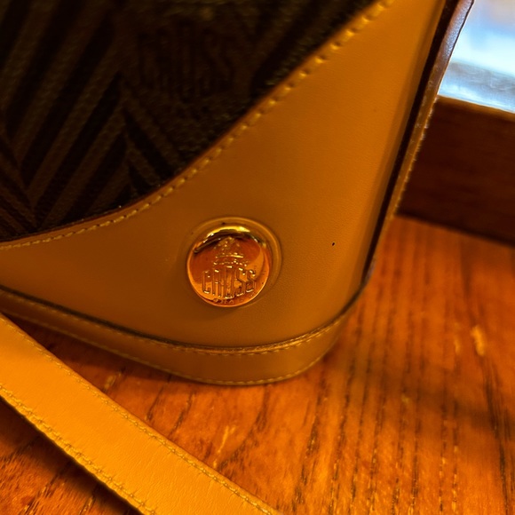 Mark Cross Bags Vintage Mark Cross Leather Herringbone Print Bucket Crossbody Bag Purse